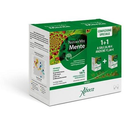Aboca Natura Mix Advanced Mente Integratore per la Memoria Bipack 50+50 Capsule