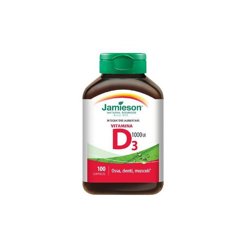 Jamieson Vitamina D3 1000 - Integratore per la Salute di Ossa, Denti e Muscoli - 100 Compresse