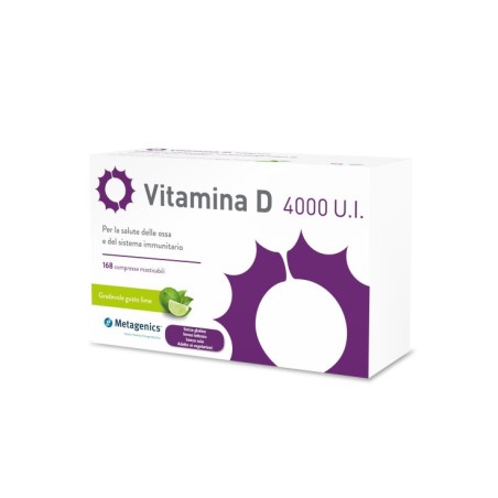 Metagenics Vitamina D 4000UI Supporto Essenziale per Ossa e Immunità  168 Compresse Masticabili