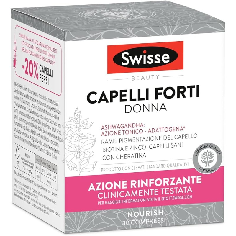 Swisse Capelli Forti Donna Integratore per Rinforzare la Chioma 30 Compresse