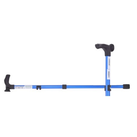 Bastone Con Impugnatura Palmare Sinistra Canna In Lega Grigio+impugnatura Nero