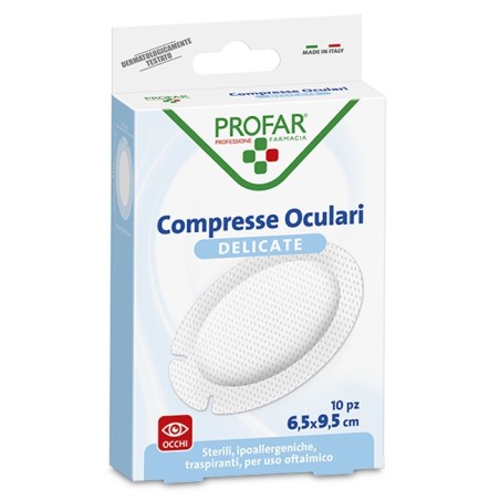 Compresse Oculari Con Garza Antiaderente 9,5x6,5 Cm 10 Pezzi Profar