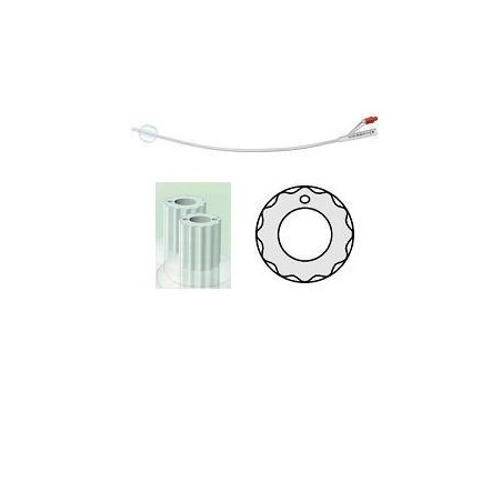 Catetere Vescicale In Silicone Profilcath Plus Scanalato 2 Vie Ch24 Lunghezza 31 Cm Punta Cilindrica 2 Fori Contrapposti Pallonc