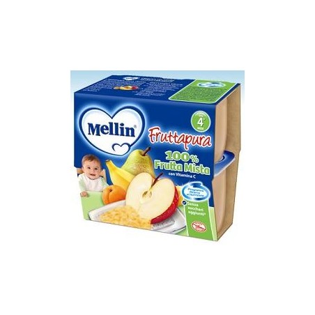Mellin Frutta Pura Frutta Mista 100 G 4 Pezzi
