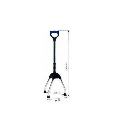 Tripode Canna Grigio Scuro Base Acciaio Cromato Impugnatura Nero/bordeaux