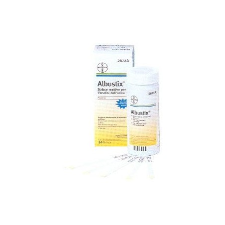 Striscia Reattiva Albustix Per Ricerca Delle Proteine Nelle Urine 50 Pezzi Codice Articolo 2872c