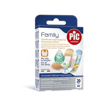 Cerotto Pic Strip Family 20 Pezzi Antibatterico Con Tampone