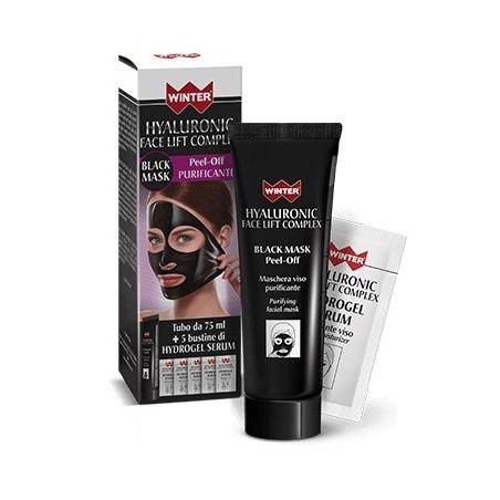 Winter Hyaluronic Face Lift Black Mask 75 Ml + 5 Bustine Da 3 Ml