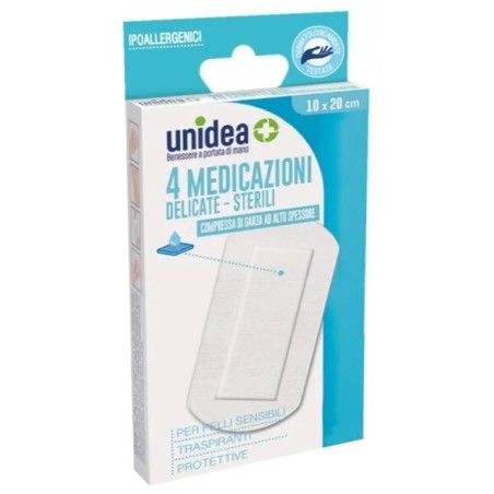 Medicazione Sterile Unidea Tessuto Non Tessuto 10 X 20 Cm 4 Pezzi