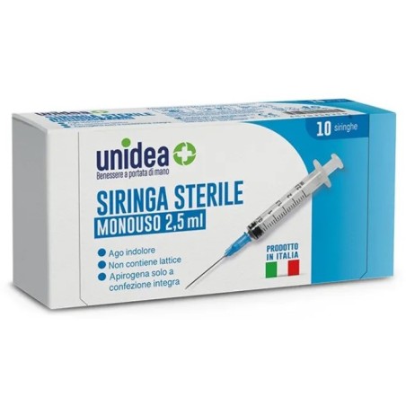 Unidea Siringa Da 2,5ml Monouso 10 Pezzi