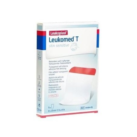 Leukomed T Skin Sensitive Medicazione Post-operatoria Trasparente Con Massa Adesiva In Silicone 8x10 Cm 5 Pezzi