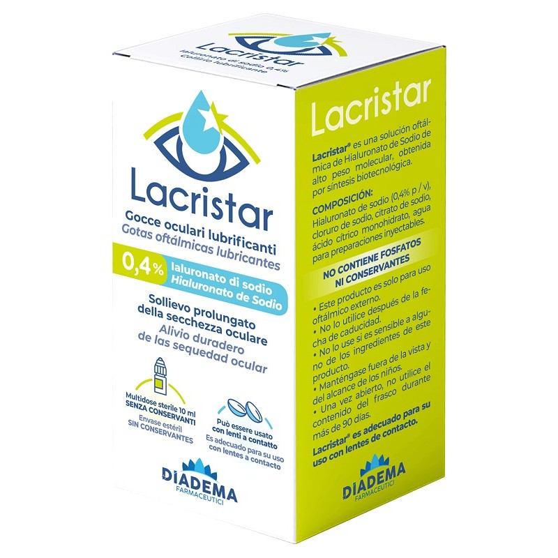 Lacristar Gocce Oculari Lubrificanti 0,4% Ialuronato Di Sodio Multidose 10 Ml