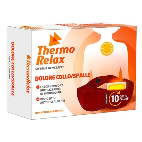 Thermorelax Fascia Dolore Collo Spalle Fascia+4 Dispositivi Autoriscaldanti