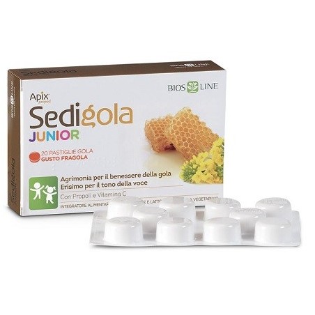 Apix Propoli Sedigola Junior Fragola 20 Pastiglie Biosline