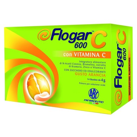 Flogar  C 600 Con Vitamina C 14 Bustine Gusto Arancia