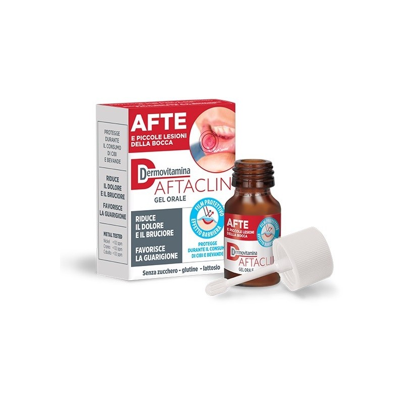 Dermovitamina Aftaclin Gel Orale 7 Ml Contro Dolore E Brucione Senza Zucchero E Senza Glutine