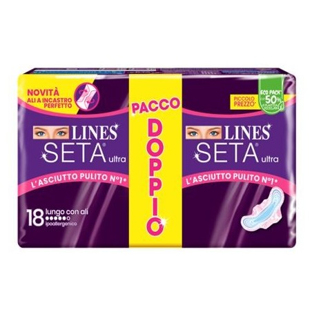 Lines Seta Ultra Assorbenti Lungo Vp Dwct 18 Pezzi