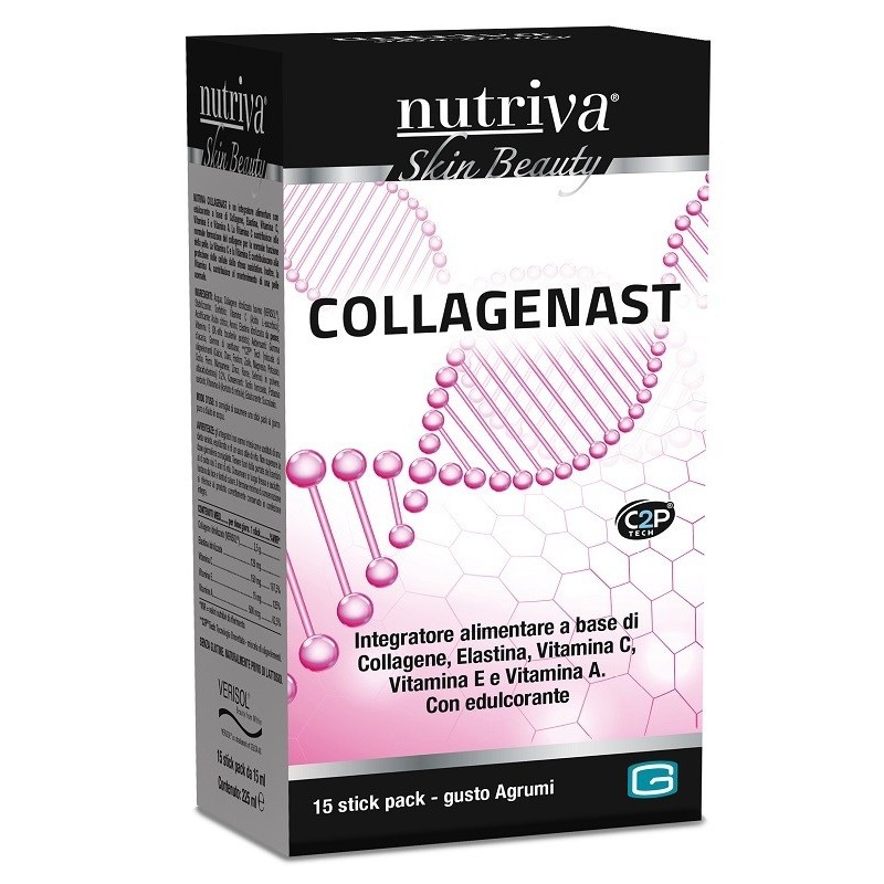 Nutriva Collagenast Integratore per il Benessere della pelle 15 Stick Pack 15 ml