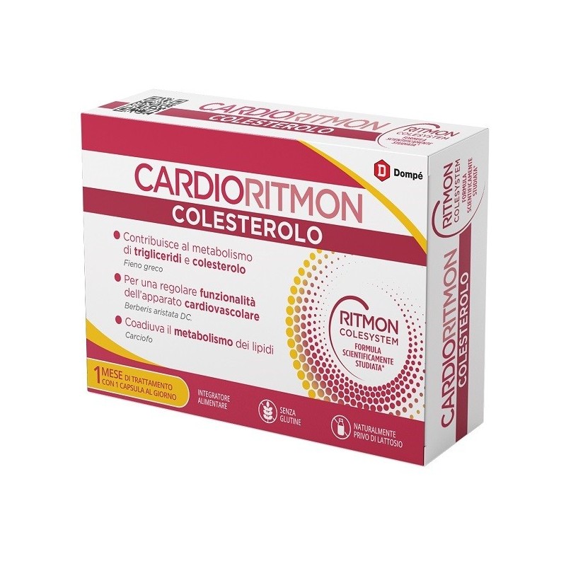 Dompé Cardioritmon Colesterolo Integratore Naturale per il Benessere Cardiovascolare 30 Compresse
