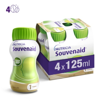 Nutricia Souvenaid Gusto Caffè Alimento a Fini Medici per il Supporto Cognitivo Cluster da 4x125 ml