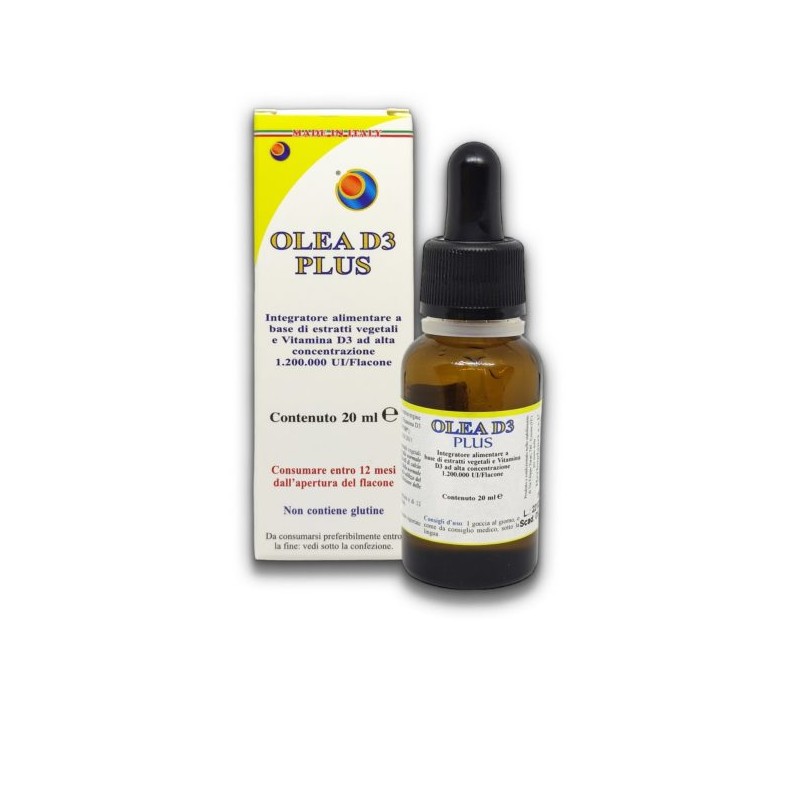 Herboplanet Olea D3 Plus Integratore per Ossa e Muscoli Gocce 20ml