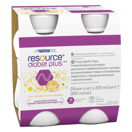 Resource Diabet Plus Vaniglia 4 X 200 Ml