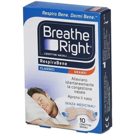 Cerotti Nasali Breath Right Classici Grandi 10 Pezzi