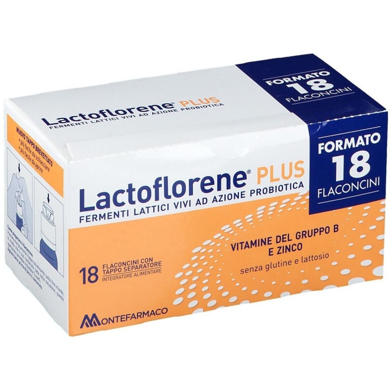 Montefarmaco Lactoflorene Plus Fermenti Lattici Vivi 18 flaconcini 180 ml