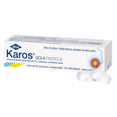 Ibsa Karos 20 Pastiglie Trattamento Per Gola Infiammata Gusto Limone
