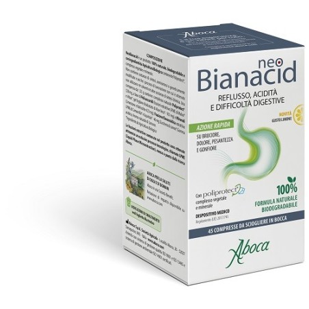 Aboca Neobianacid Dispositivo Medico per il Reflusso 45 Compresse Limone
