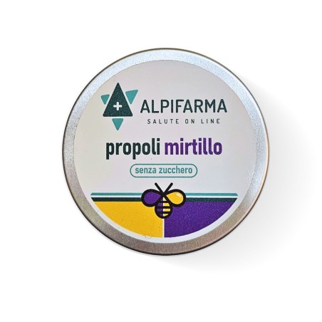 Alpifarma Caramelle di Montagana al Gusto Propoli Mirtillo Senza Zucchero