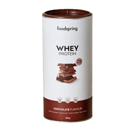 Foodspring Whey Protein Cioccolato 750 g - Integratore Proteico per Massa Muscolare