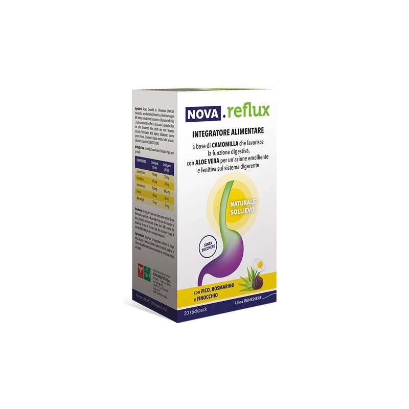 Nova.reflux integratore per combattere il reflusso gastrico 20 stick Nova.reflux integratore per combattere il reflusso gastrico 20 stick