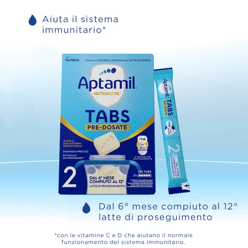 Aptamil 2 Nutribiotik Latte di Proseguimento Tabs Pre-Dosate 21 Bustine Aptamil 2 Nutribiotik Latte di Proseguimento Tabs Pre-Dosate 21 Bustine