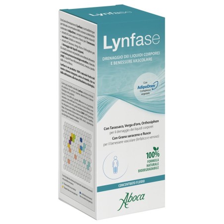Aboca Lynfase Concentrato Fluido 180 g – Integratore drenante per microcircolo e ritenzione idrica