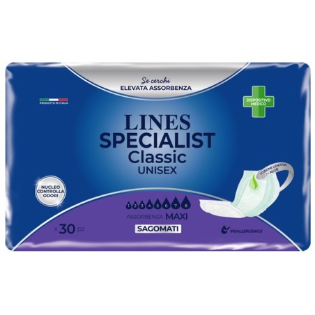 Pannolone Per Incontinenza Lines Special Classic Sagomato Maxi 30 Pezzi