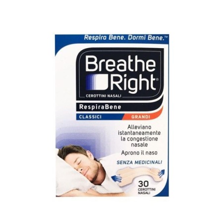 Cerotti Nasali Breath Right Classici Grandi 30 Pezzi