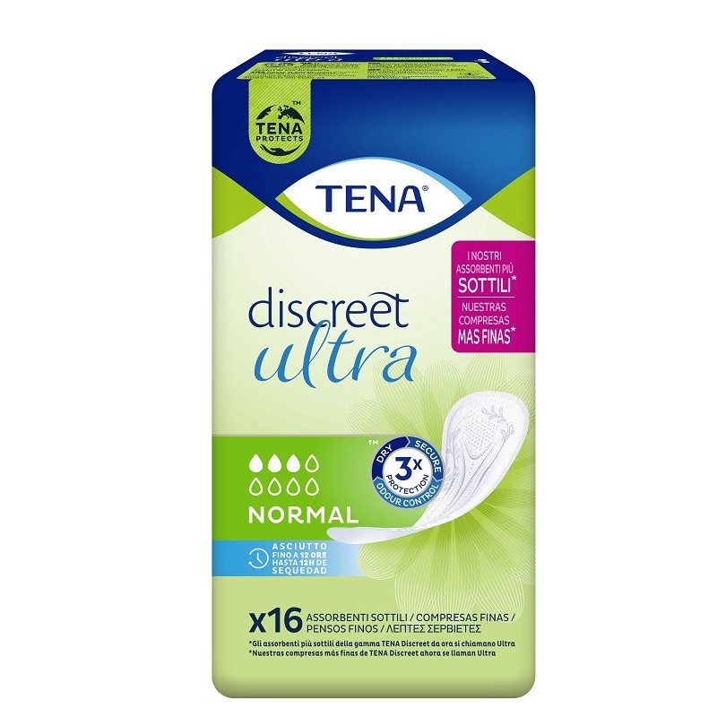 PANNOLONE SAGOMATO TENA DISCREET ULTRA NORMAL 16 PEZZI