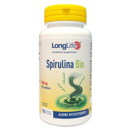 Longlife Spirulina Bio Integratore per Aumentare l'Energia 100 Capsule Vegetali