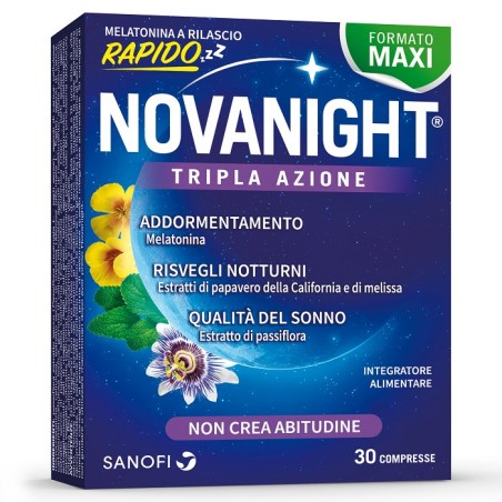 Sanofi Novanight Tripla Azione Integratore per il Sonno 30 Compresse