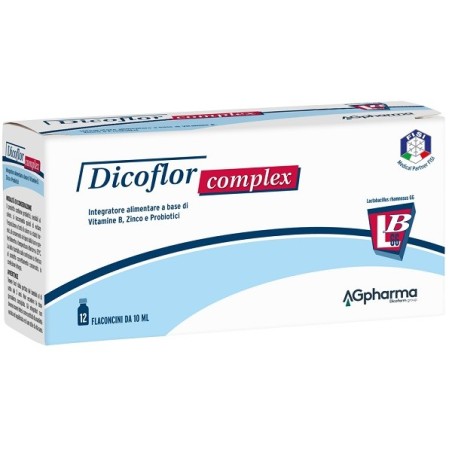Ag Pharma Dicoflor Complex Integratore per Combattere Stanchezza e Malessere 12 Flaconcini da 10 Ml