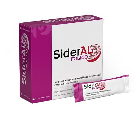 Pharmanutra Sideral Folico 30 Mg integratore di ferro 20 Stick