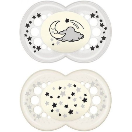 Mam Night Succhietto 6+ Mesi Silicone Doppio Neutro