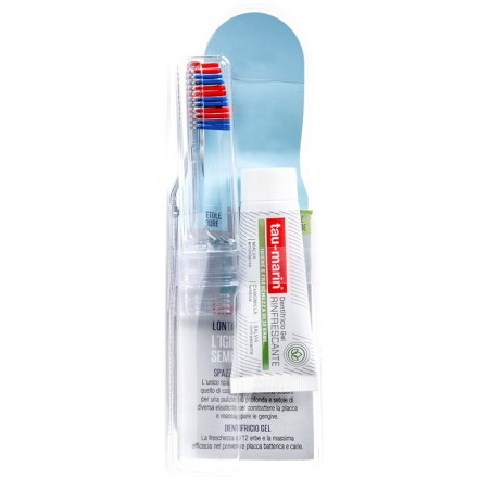 Taumarin Kit Da Viaggio Spazzolino Setole Dure + Dentifricio