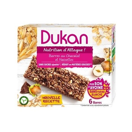 Dukan 150 g Barrette Crusca d'Avena con Cioccolato e Nocciola