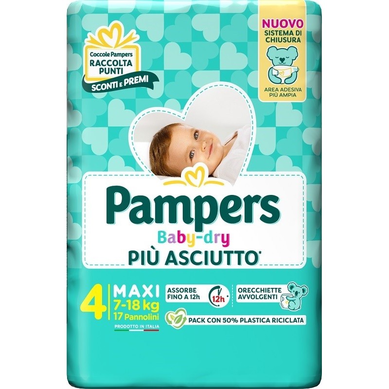 PAMPERS BABY DRY PANNOLINO DOWNCOUNT MAXI 17 PEZZI PAMPERS BABY DRY PANNOLINO DOWNCOUNT MAXI 17 PEZZI