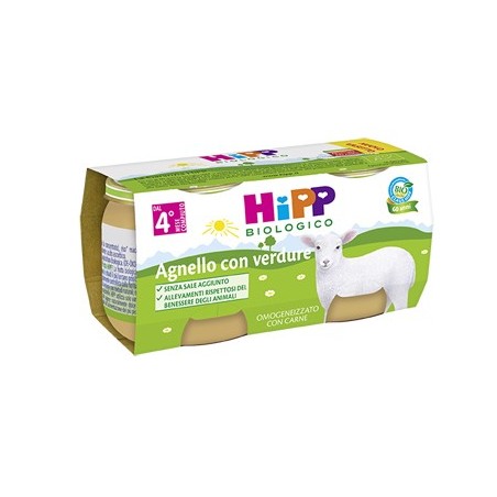 Hipp Biologico Omogeneizzati di Carne Agnello con Verdure 2*80g