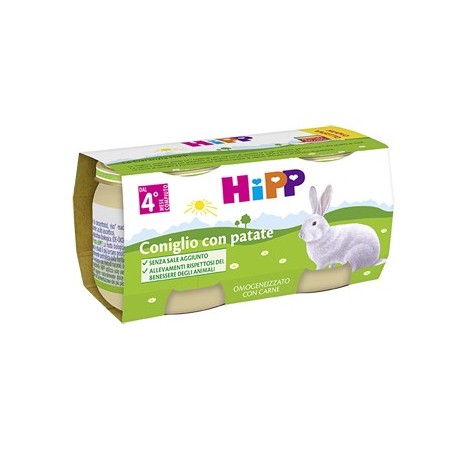 Hipp Biologico Omogeneizzati di Carne di Coniglio con Patate 2*80g