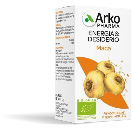 Arkopharma Arkocapsule Maca Bio 40 Capsule Energizzante