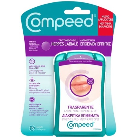 Compeed Cerotti per Herpes Trattamento dell'Herpes Labiale 15 Pezzi